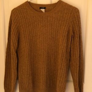 J. Crew Cable Knit Brown Crewneck Sweater. EUC